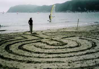 Labyrinth on Zushi beach, May 2004.